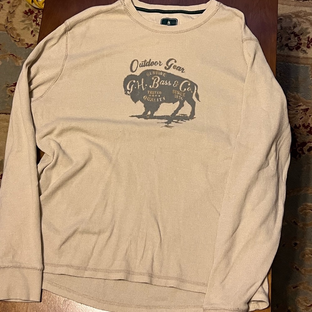 Cream Waffle Knit G.H. Bass and Co. Graphic Shirt
